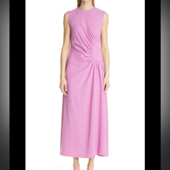 LELA ROSE ASYMMETRICAL RUCHED MIDI DRESS IN LILAC brand new with tags 🏷️ - Picture 3 of 10